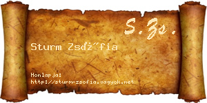 Sturm Zsófia névjegykártya