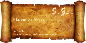 Sturm Zsófia névjegykártya